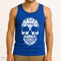 Skull French Bulldog Skeleton Halloween Costume Scary Gift Tank Top thumb 3