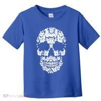 Skull French Bulldog Skeleton Halloween Costume Scary Gift Toddler T-Shirt thumb 0