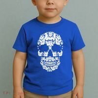 Skull French Bulldog Skeleton Halloween Costume Scary Gift Toddler T-Shirt thumb 2