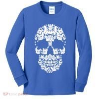 Skull French Bulldog Skeleton Halloween Costume Scary Gift Kids Long Sleeve Shirt thumb 0