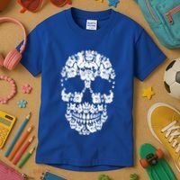 Skull French Bulldog Skeleton Halloween Costume Scary Gift Kids T-Shirt thumb 3