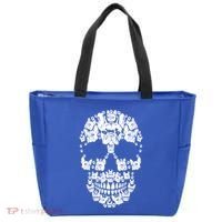 Skull French Bulldog Skeleton Halloween Costume Scary Gift Tote Bag thumb 0
