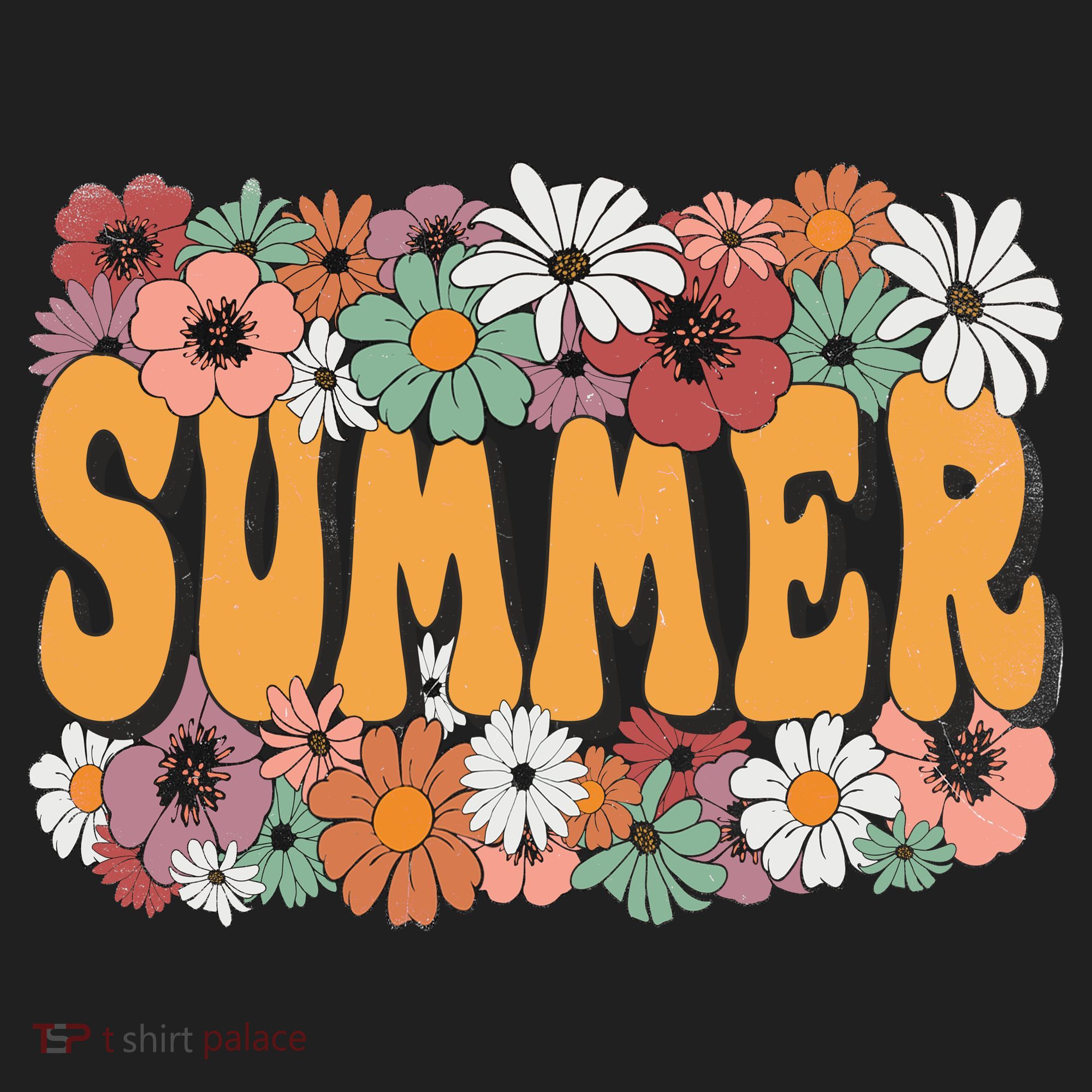 Summer Flowers Beautiful Summer Floral Retro Women's Sweatshirt