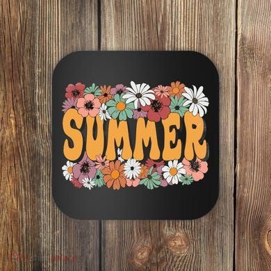 Summer Flowers Beautiful Summer Floral Retro Coaster