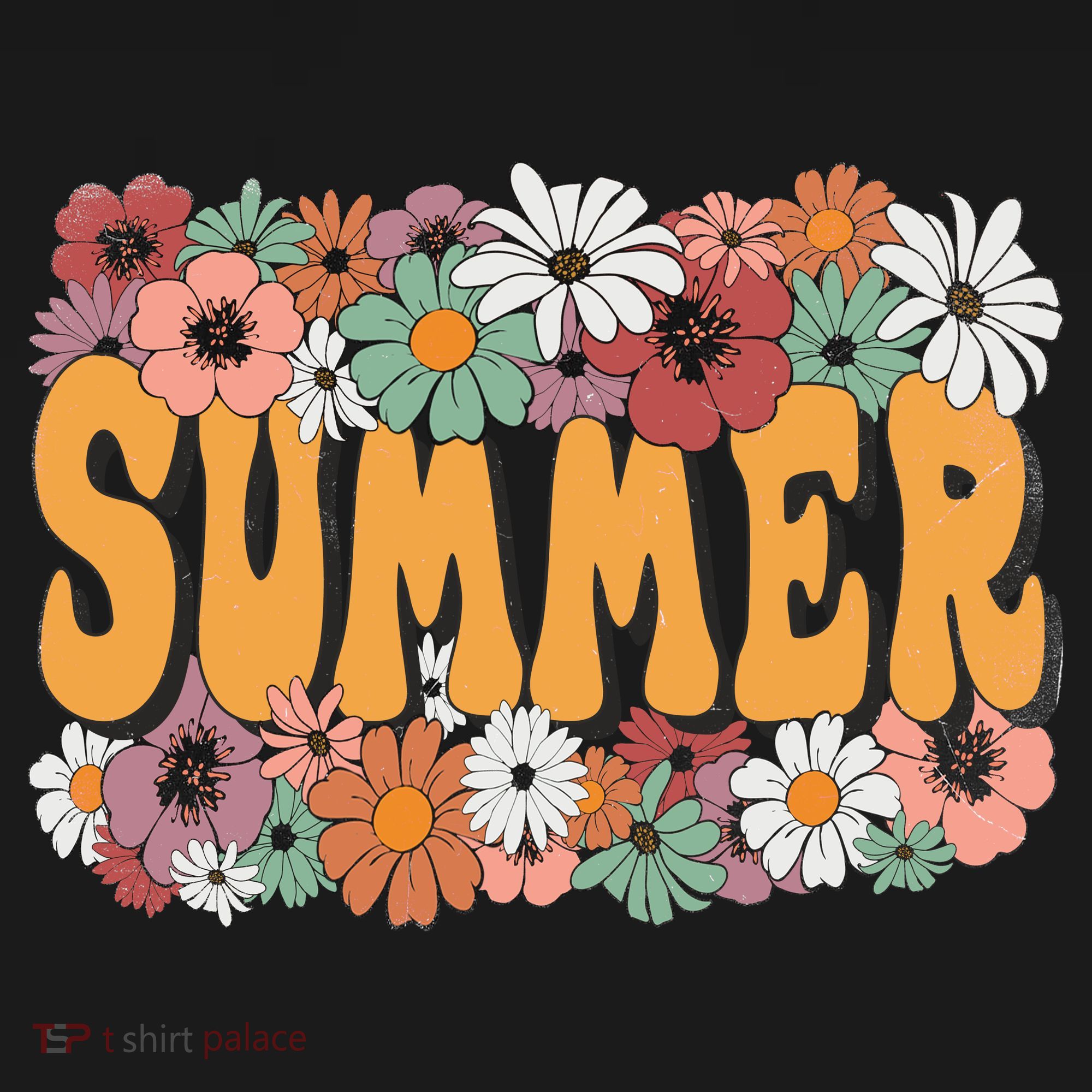 Summer Flowers Beautiful Summer Floral Retro Toddler Hoodie