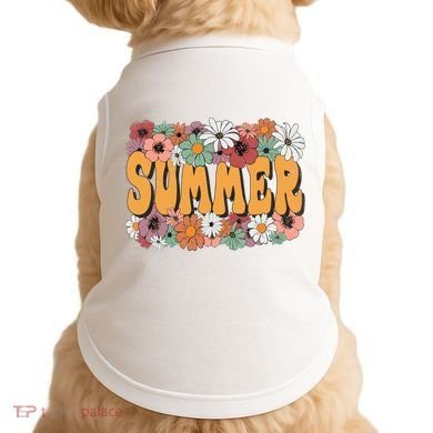 Summer Flowers Beautiful Summer Floral Retro Doggie Tank