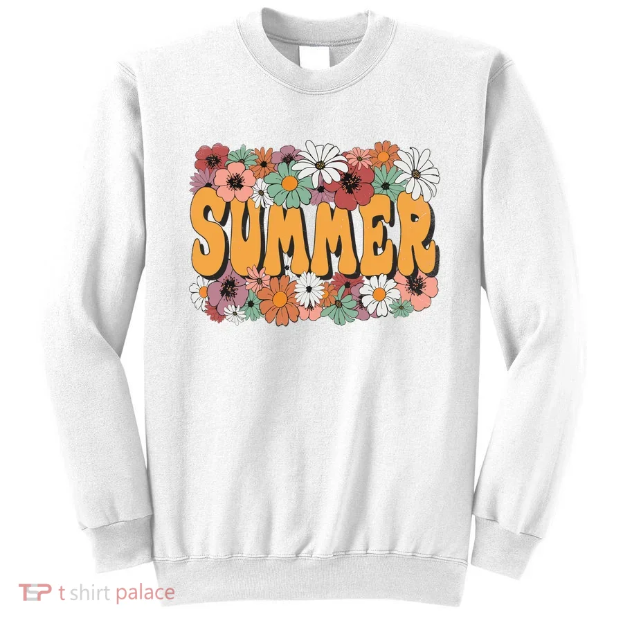Summer Flowers Beautiful Summer Floral Retro Sweatshirt