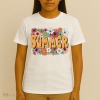 Summer Flowers Beautiful Summer Floral Retro T-Shirt thumb 4