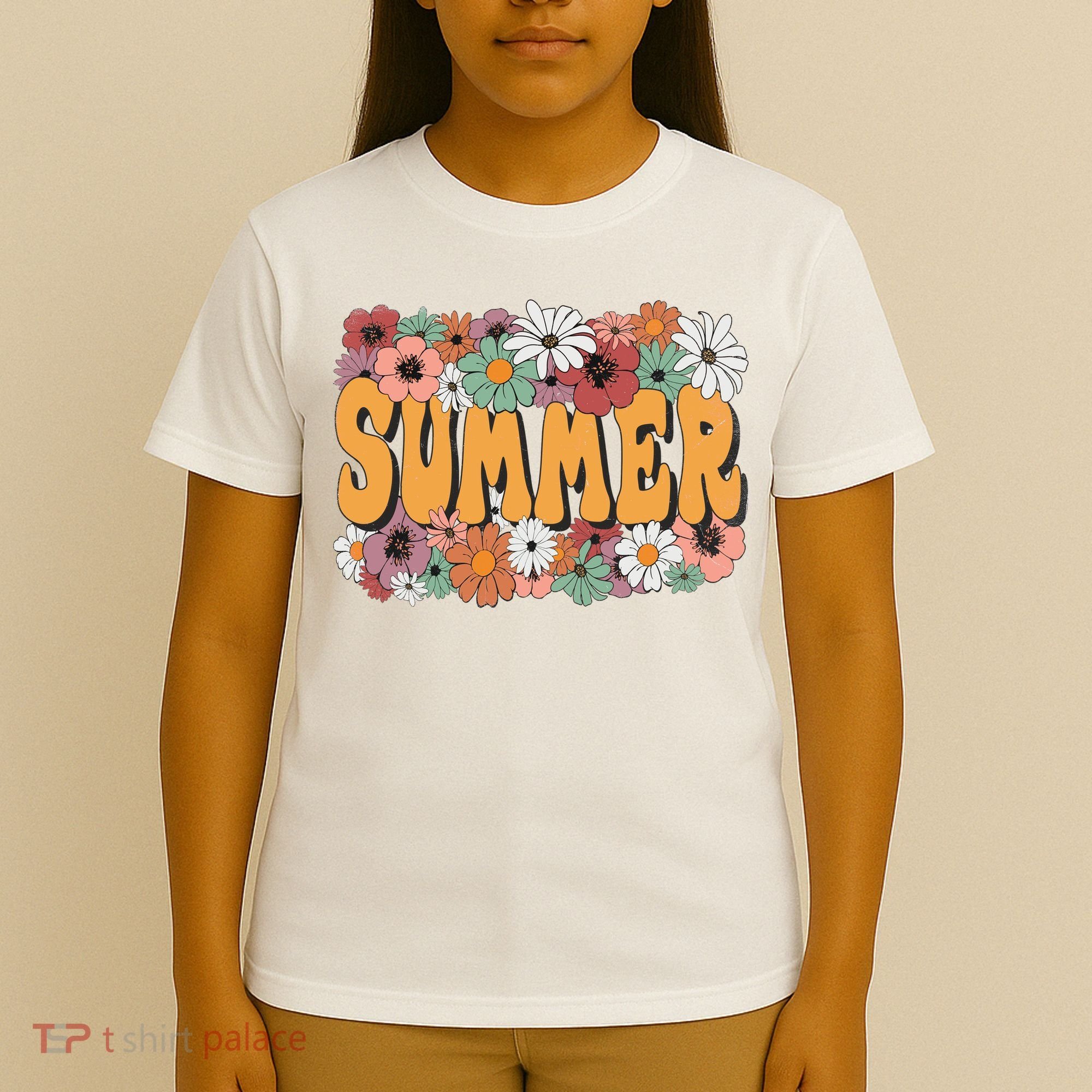 Summer Flowers Beautiful Summer Floral Retro T-Shirt