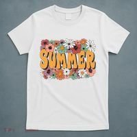 Summer Flowers Beautiful Summer Floral Retro T-Shirt thumb 5