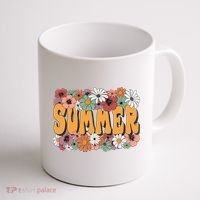 Summer Flowers Beautiful Summer Floral Retro Coffee Mug thumb 1