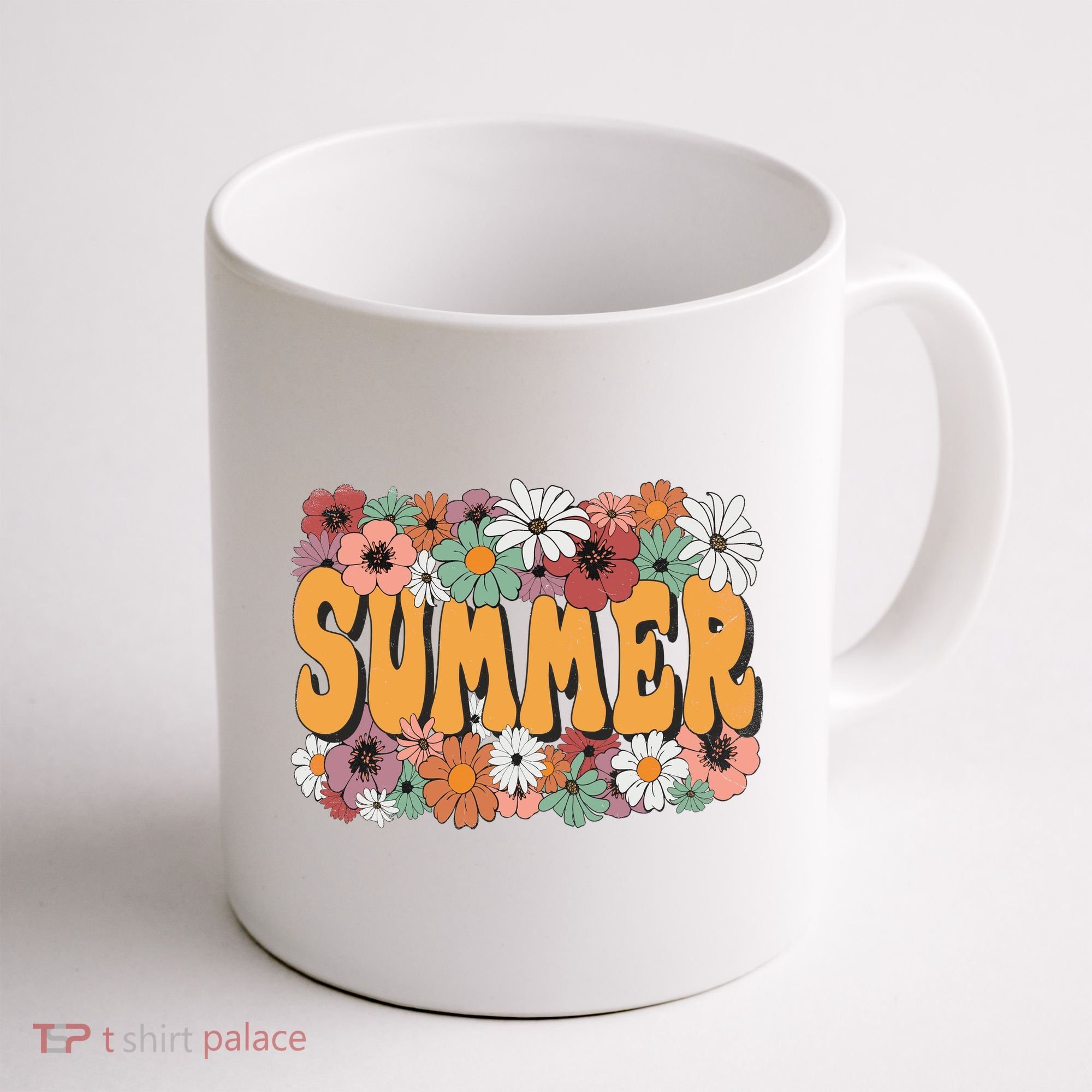Summer Flowers Beautiful Summer Floral Retro Coffee Mug