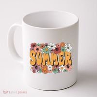 Summer Flowers Beautiful Summer Floral Retro Coffee Mug thumb 0