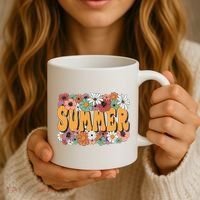 Summer Flowers Beautiful Summer Floral Retro Coffee Mug thumb 3