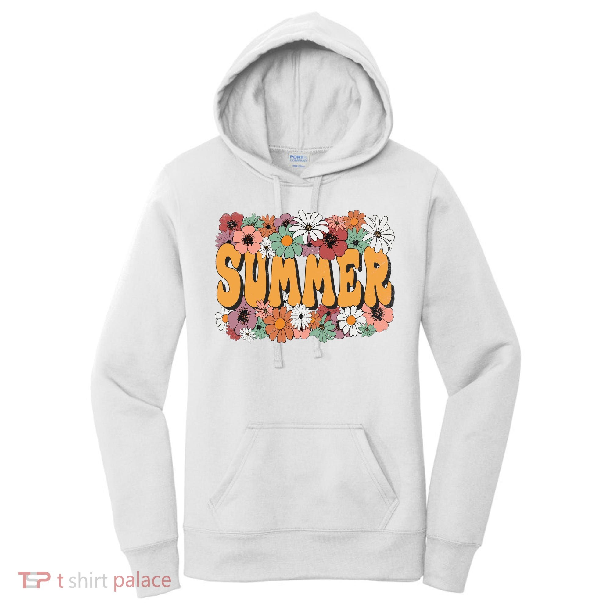 Summer Flowers Beautiful Summer Floral Retro Women's Hoodie