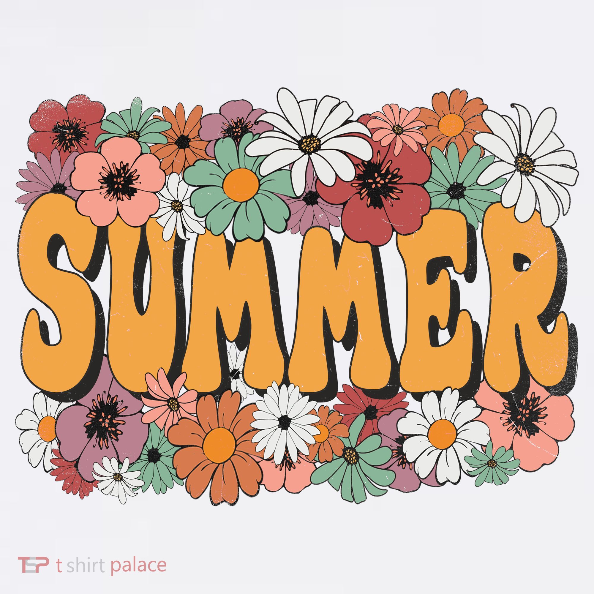 Summer Flowers Beautiful Summer Floral Retro Women's Hoodie