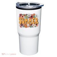 Summer Flowers Beautiful Summer Floral Retro Tumbler thumb 0