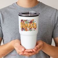 Summer Flowers Beautiful Summer Floral Retro Tumbler thumb 2