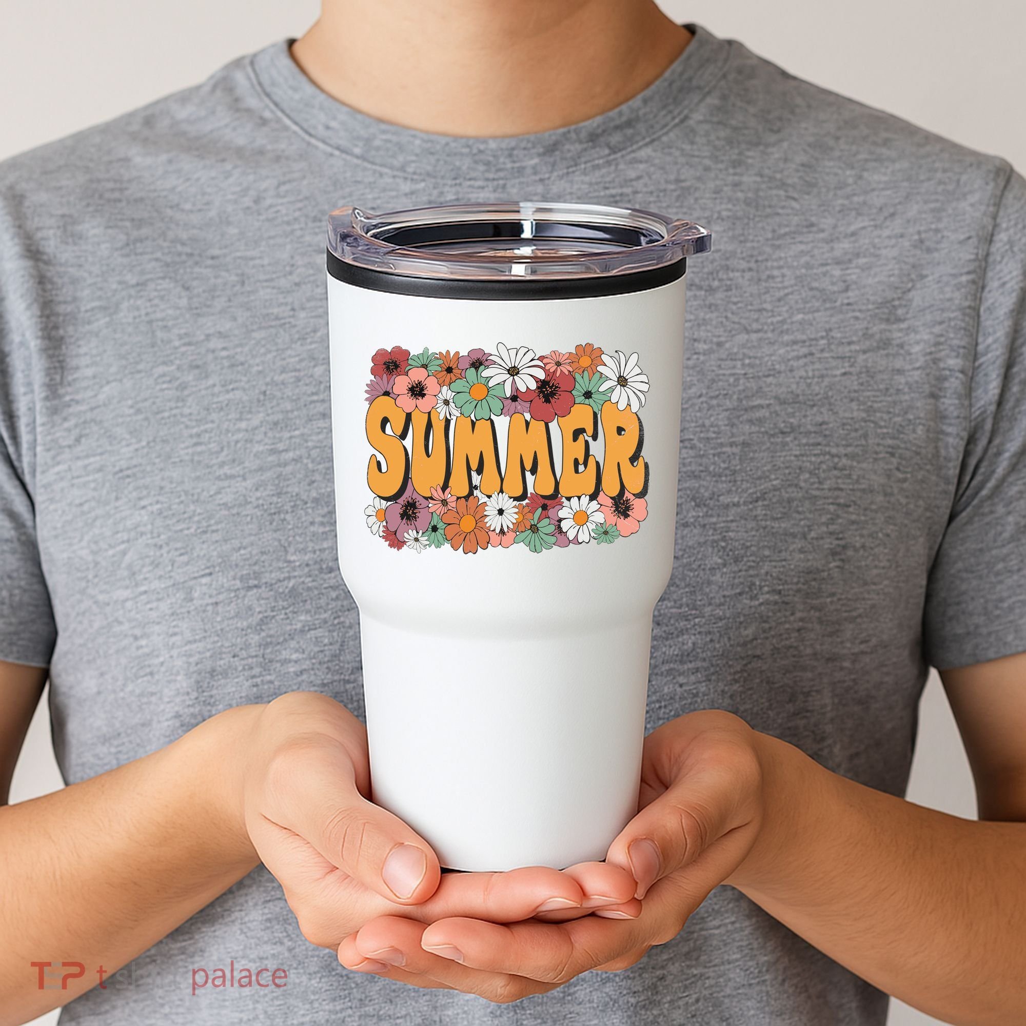 Summer Flowers Beautiful Summer Floral Retro Tumbler
