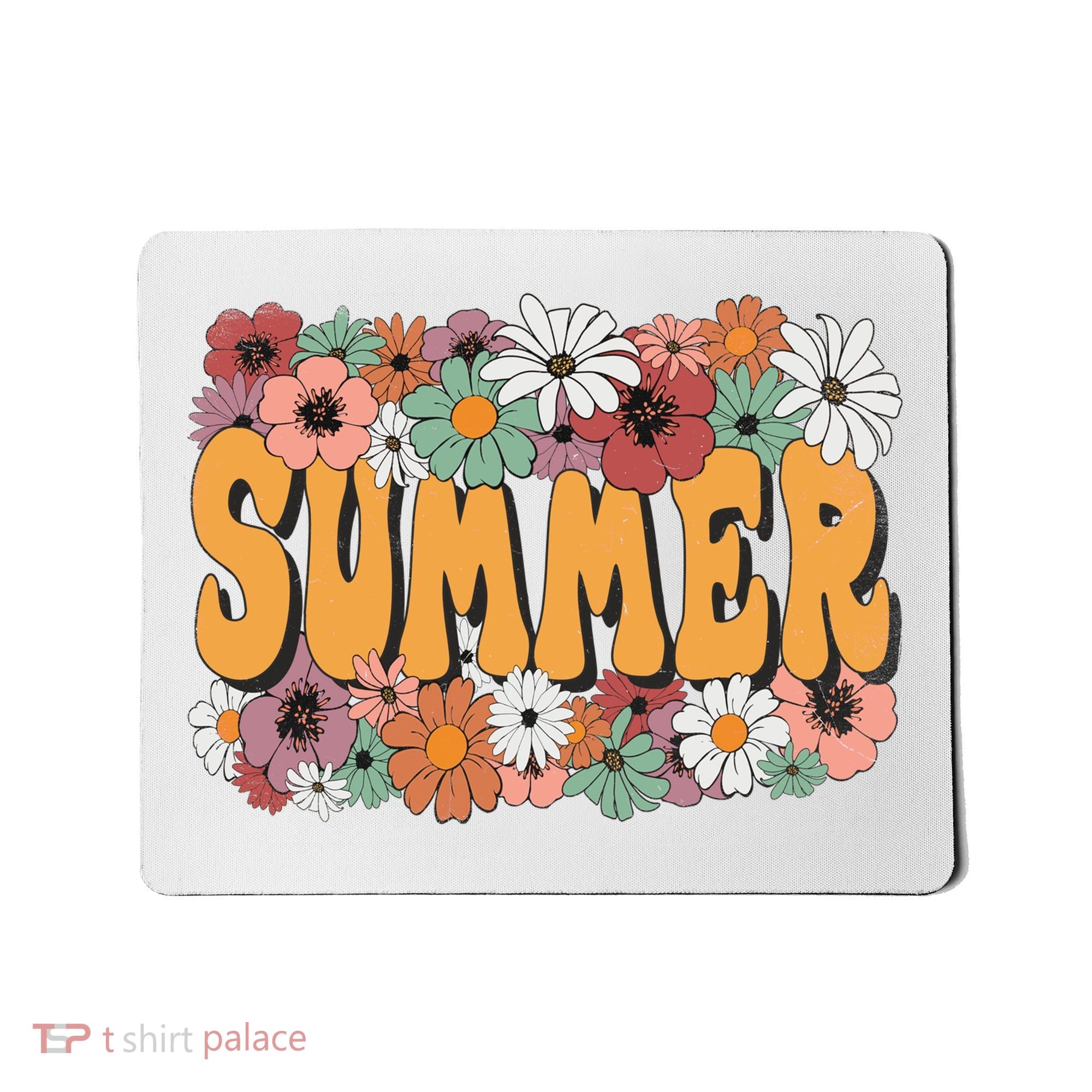 Summer Flowers Beautiful Summer Floral Retro Mousepad