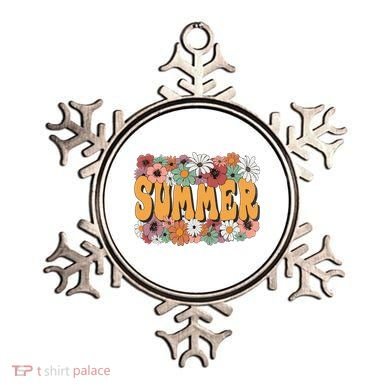 Summer Flowers Beautiful Summer Floral Retro Ornament