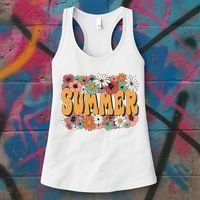 Summer Flowers Beautiful Summer Floral Retro Women's Tank Top thumb 3