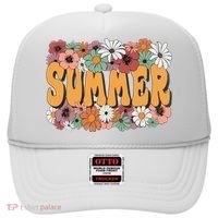 Summer Flowers Beautiful Summer Floral Retro Hat thumb 0