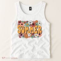 Summer Flowers Beautiful Summer Floral Retro Tank Top thumb 2
