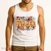 Summer Flowers Beautiful Summer Floral Retro Tank Top thumb 3