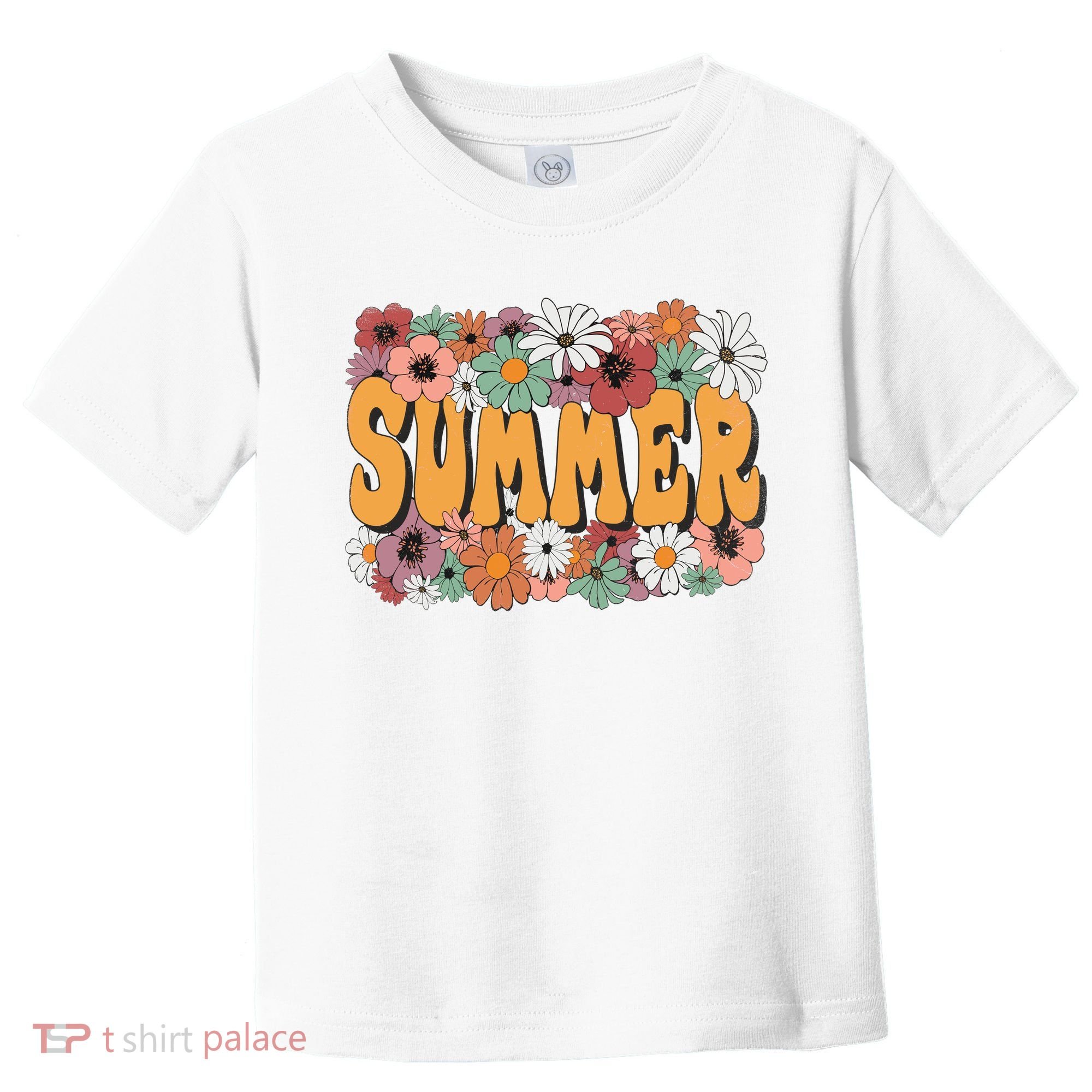 Summer Flowers Beautiful Summer Floral Retro Toddler T-Shirt