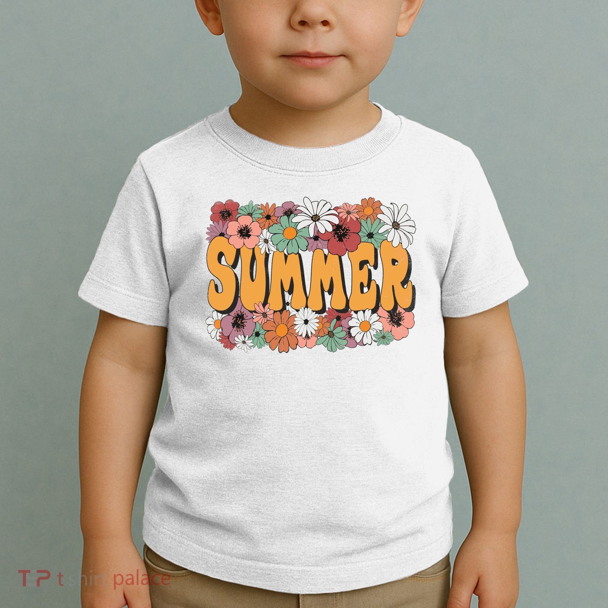 Summer Flowers Beautiful Summer Floral Retro Toddler T-Shirt