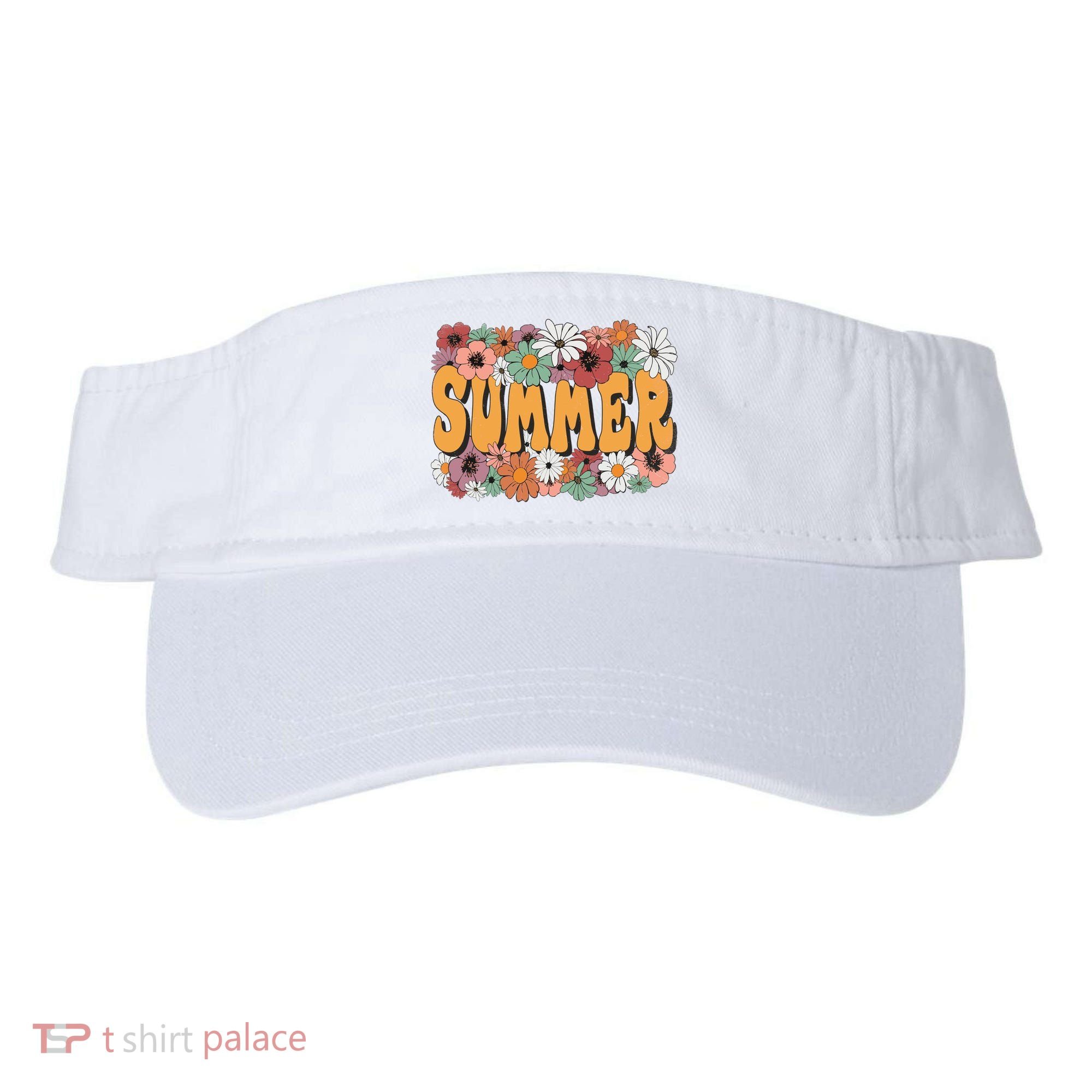 Summer Flowers Beautiful Summer Floral Retro Visor