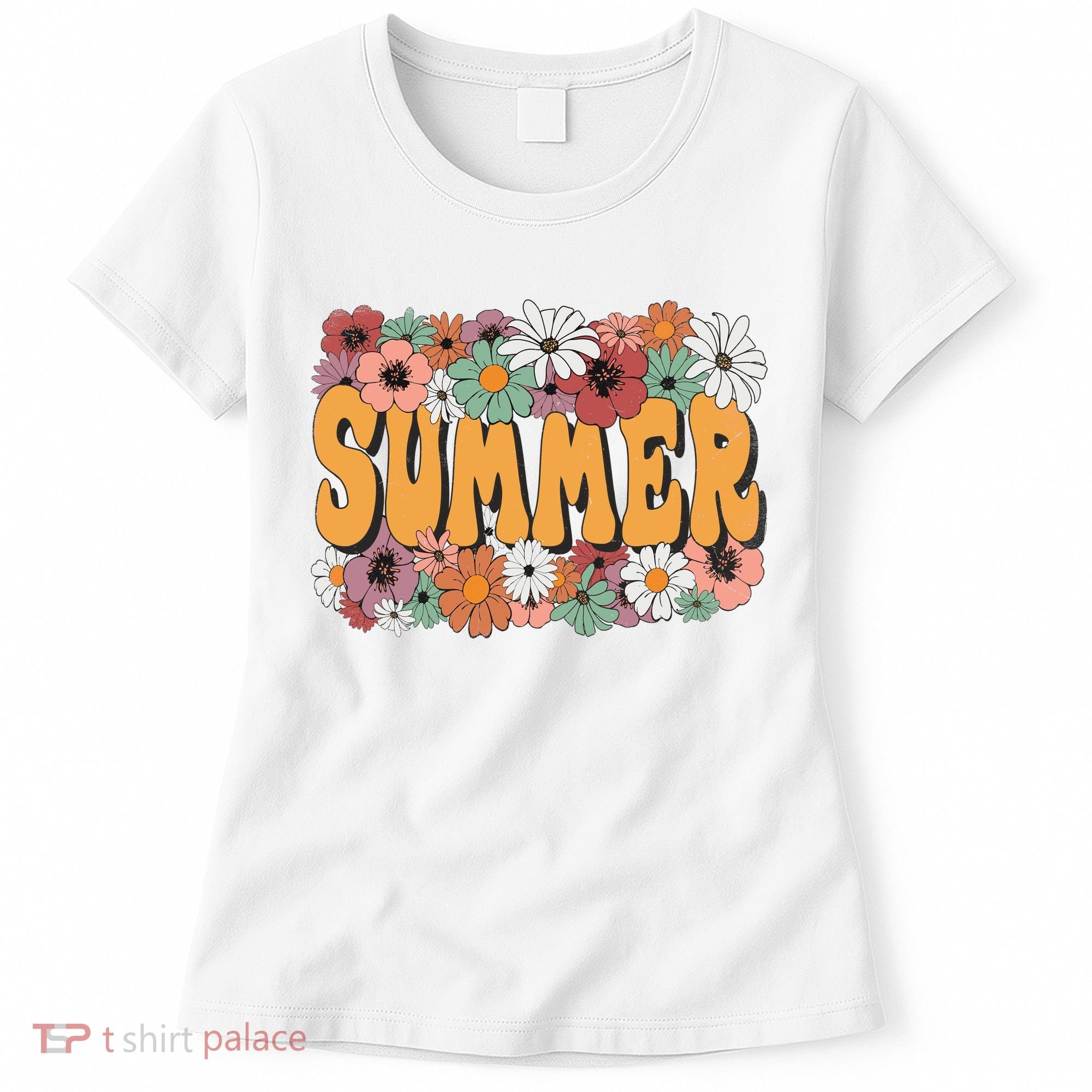 Summer Flowers Beautiful Summer Floral Retro Women's T-Shirt