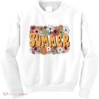 Summer Flowers Beautiful Summer Floral Retro Kids Sweatshirt thumb 0