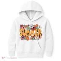 Summer Flowers Beautiful Summer Floral Retro Kids Hoodie thumb 0