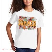 Summer Flowers Beautiful Summer Floral Retro Kids T-Shirt thumb 2