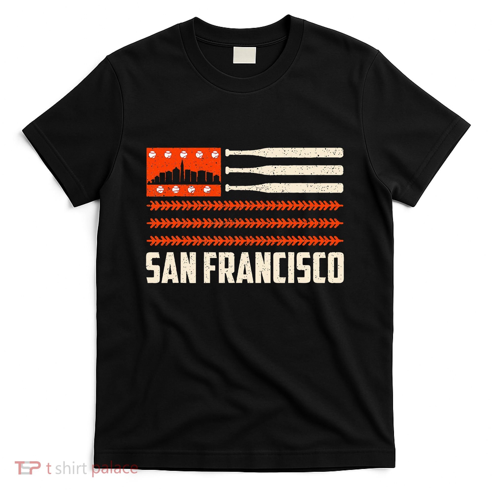 San Francisco Baseball Flag Patriotic Vintage T-Shirt