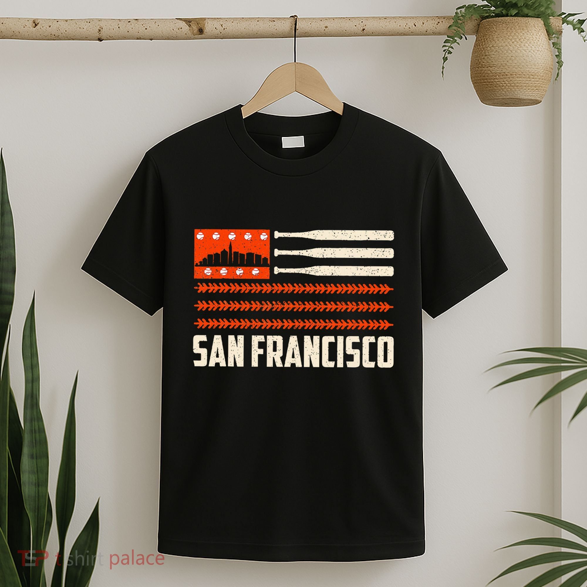 San Francisco Baseball Flag Patriotic Vintage T-Shirt