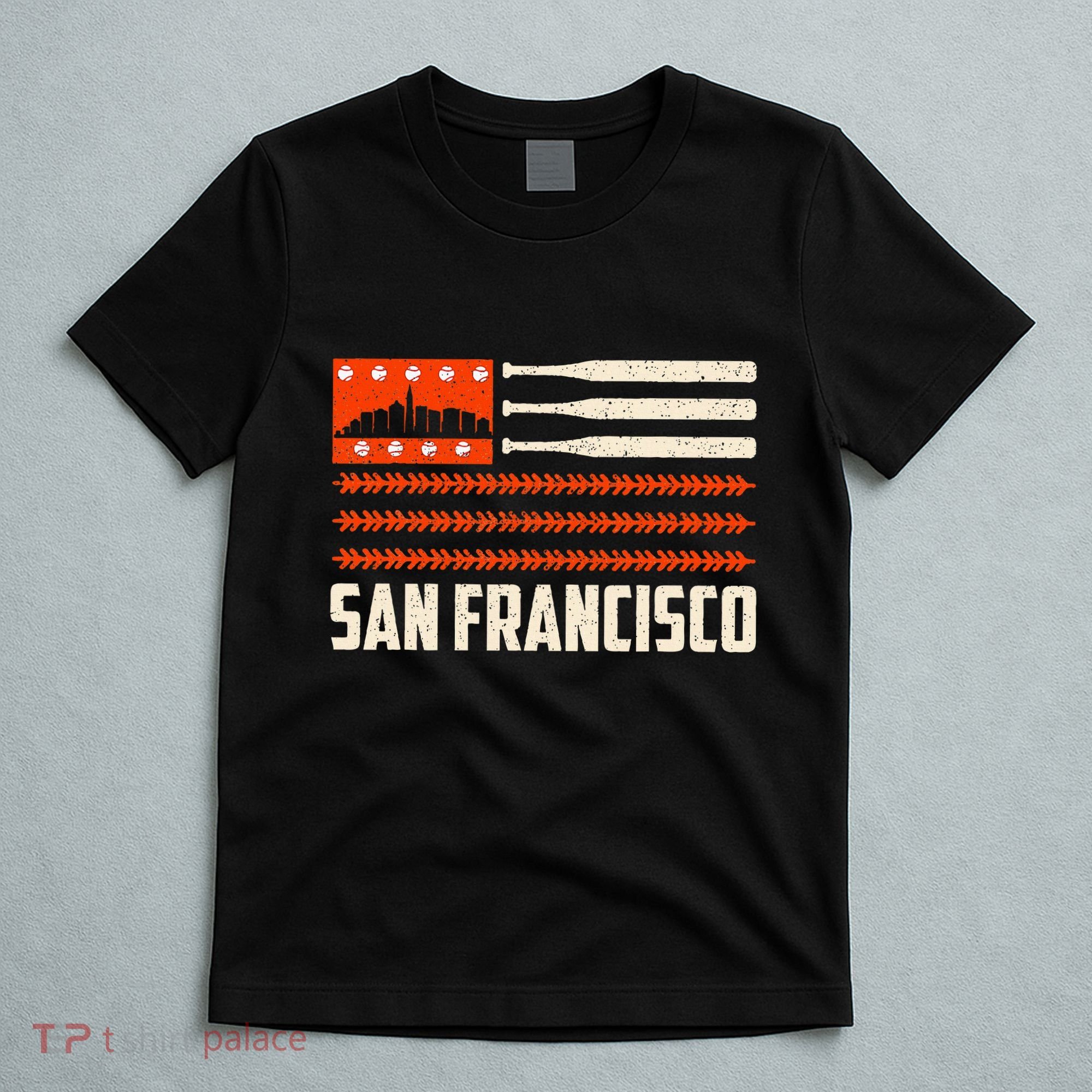 San Francisco Baseball Flag Patriotic Vintage T-Shirt