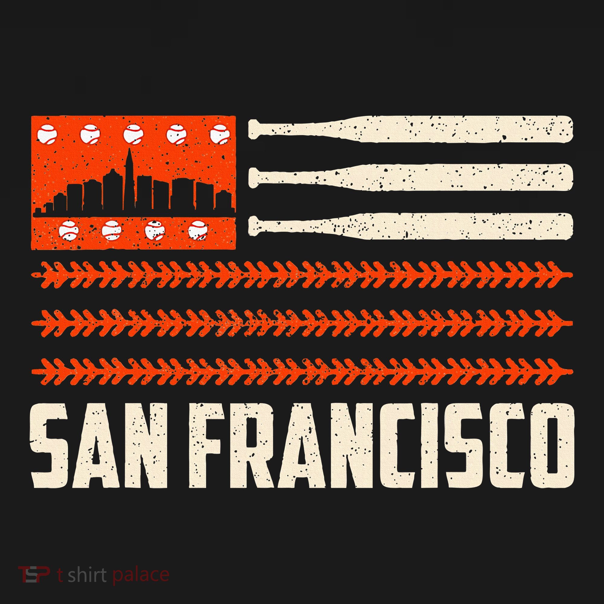 San Francisco Baseball Flag Patriotic Vintage T-Shirt