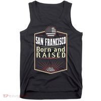 San Francisco Born And Raised Gift Usa City Tank Top thumb 0