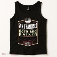 San Francisco Born And Raised Gift Usa City Tank Top thumb 2
