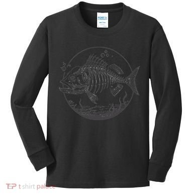 Skeleton Fish Bone Collectors Kids Long Sleeve Shirt