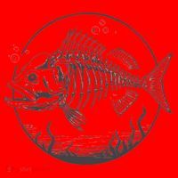 Skeleton Fish Bone Collectors Santa Hat thumb 1