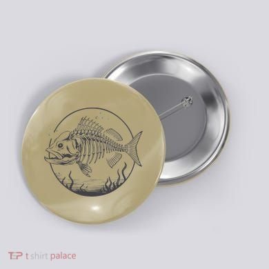 Skeleton Fish Bone Collectors Button