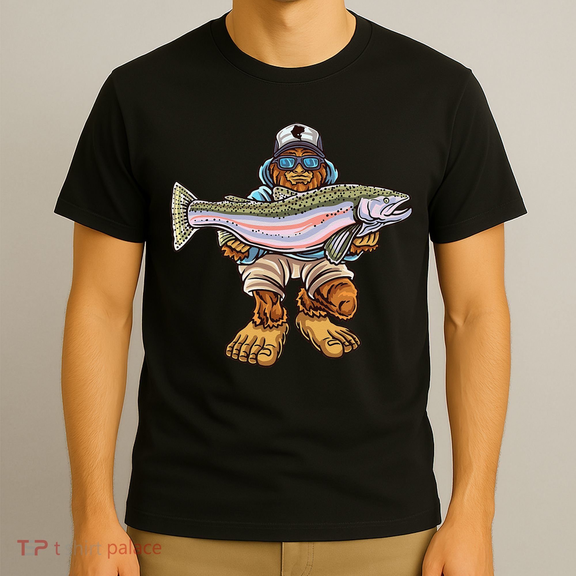 Steelhead Fishing Bigfoot Trout River Fisherman T-Shirt