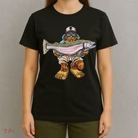 Steelhead Fishing Bigfoot Trout River Fisherman T-Shirt thumb 4