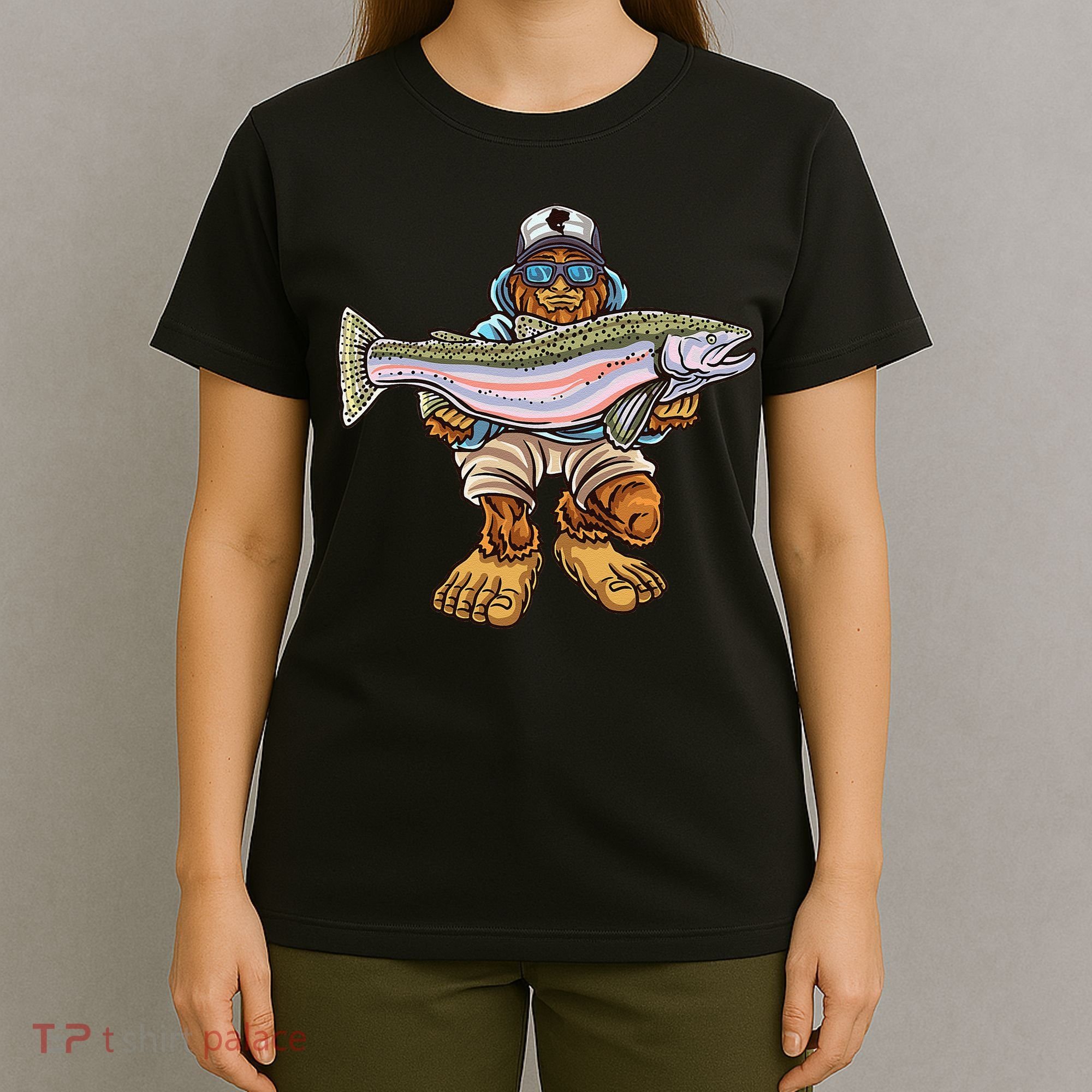 Steelhead Fishing Bigfoot Trout River Fisherman T-Shirt