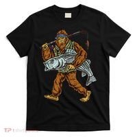 Striper Fishing Bigfoot Striped Bass Fishermen T-Shirt thumb 0