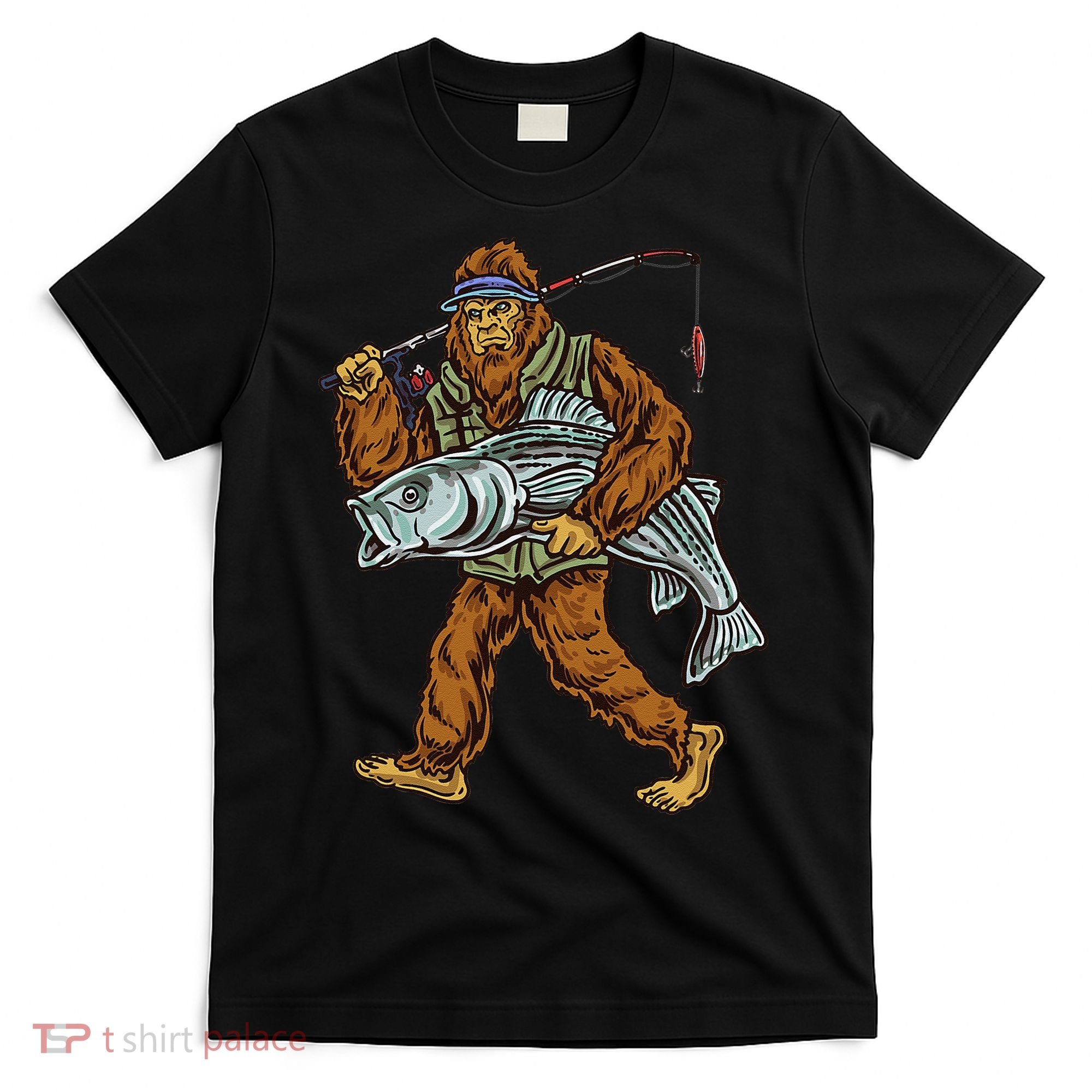 Striper Fishing Bigfoot Striped Bass Fishermen T-Shirt
